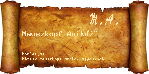 Mauszkopf Anikó névjegykártya